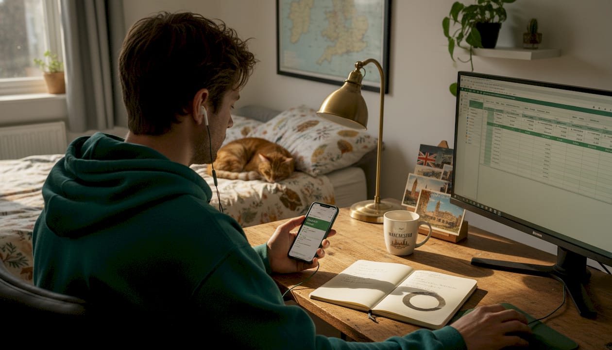 Home office workspace with realistic everyday details