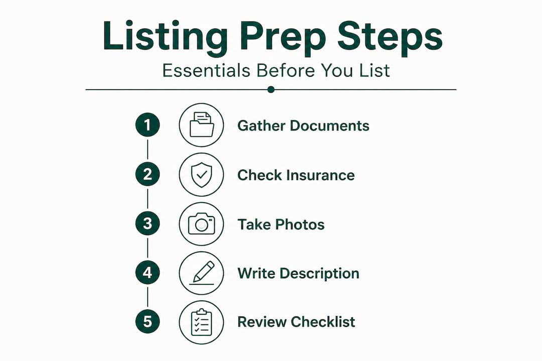 Infographic outlining steps to list home for exchange