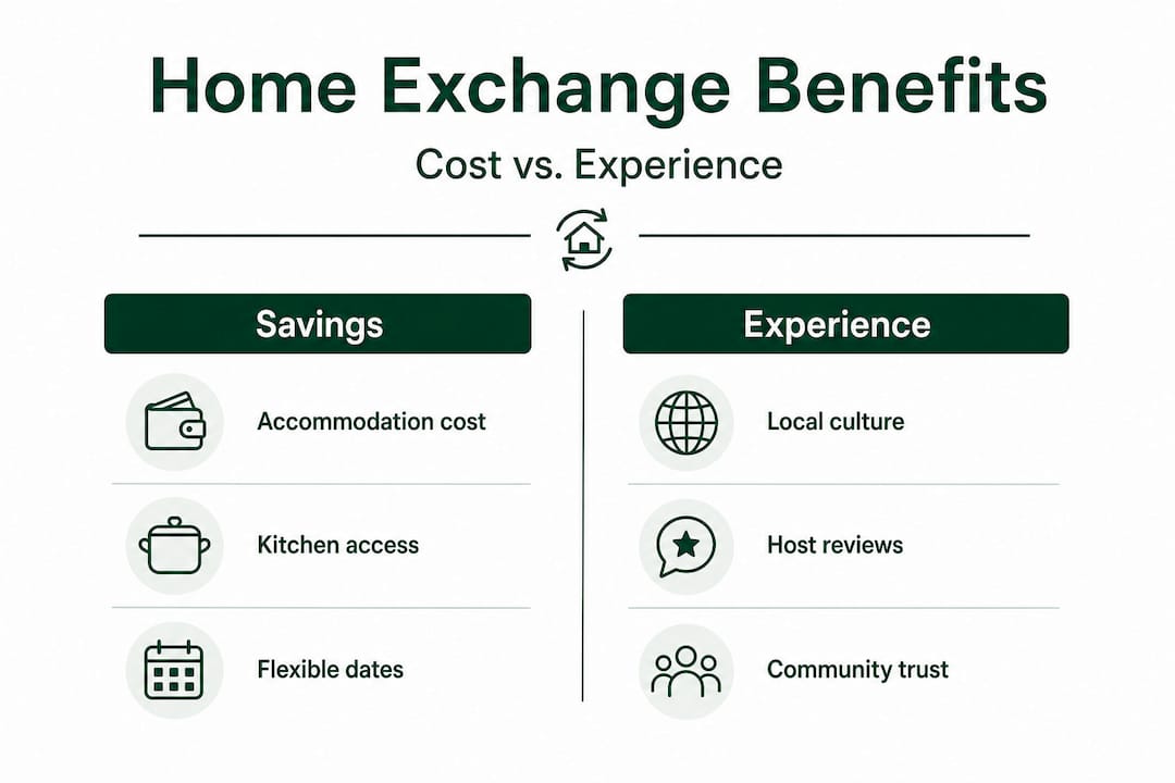 Infographic comparing home exchange value and experience