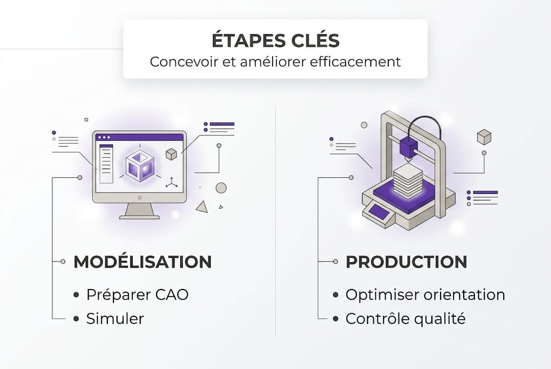 Infographie : les étapes clés pour optimiser vos impressions 3D