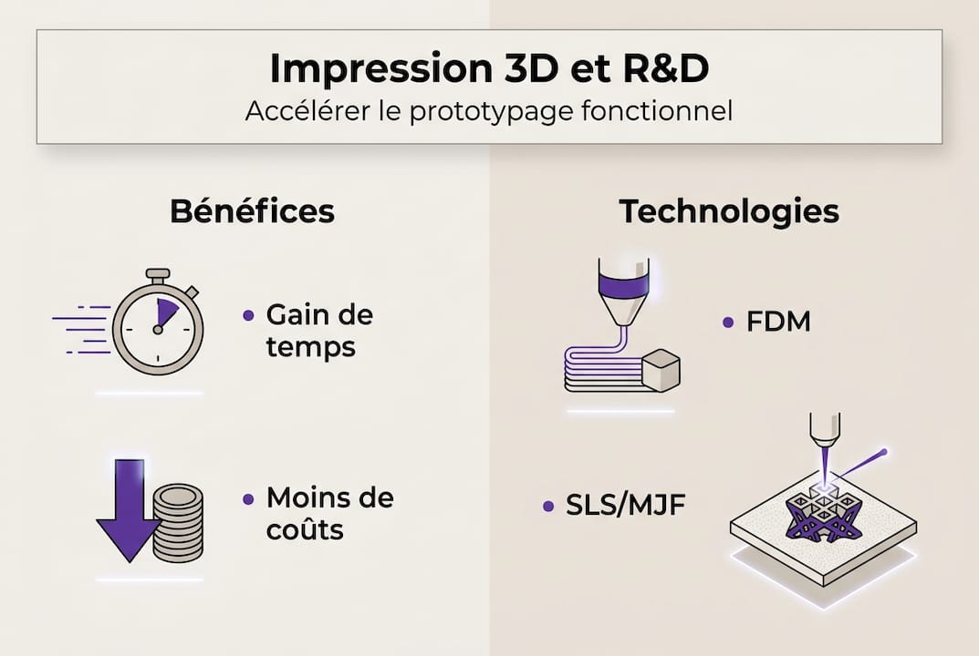 Intégrer l'impression 3D en R&D : accélérez vos prototypes 2 Infographie : les atouts de l’impression 3D et des technologies innovantes en RD