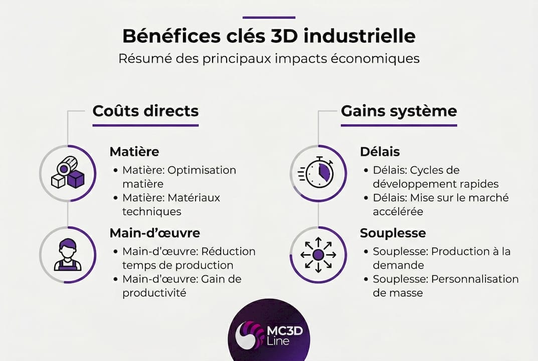 Comprendre les impacts économiques de l'impression 3D industrielle 2 Infographie : les atouts économiques de l’impression 3D