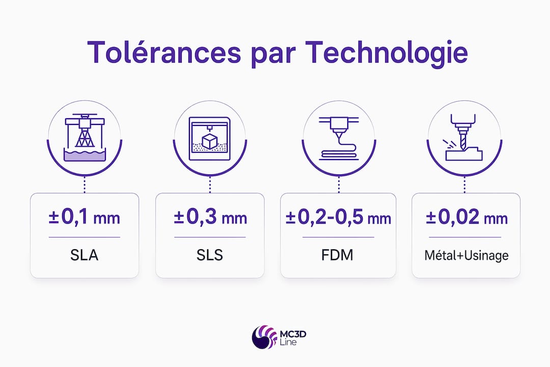 Comparatif visuel des tolérances en impression 3D
