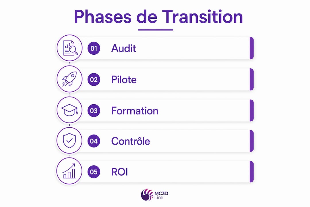 Découvrez en image les étapes essentielles pour réussir votre passage à la fabrication additive.