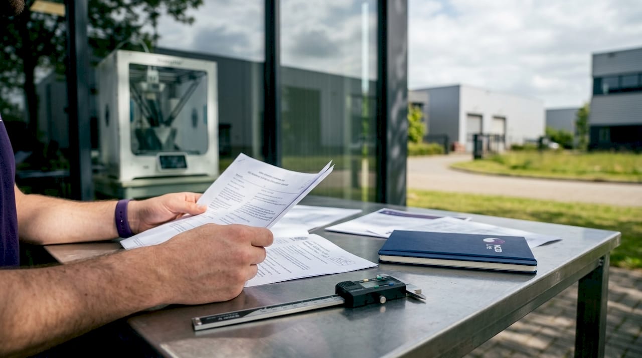 Un ingénieur en train d'étudier les normes liées à la fabrication additive