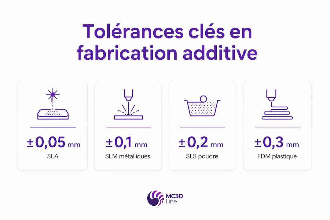 Découvrez en un coup d’œil les tolérances essentielles pour chaque procédé grâce à notre infographie.