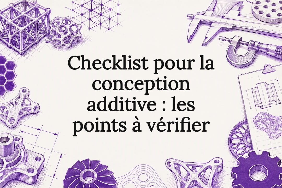 Illustration de titre décoratif pour la checklist dédiée à la fabrication additive