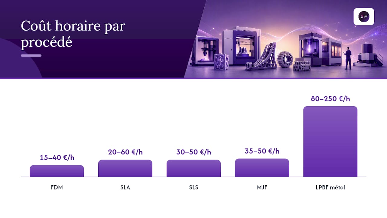 Quel est le prix de l'impression 3D par procédé et matériau ? — overview diagram
