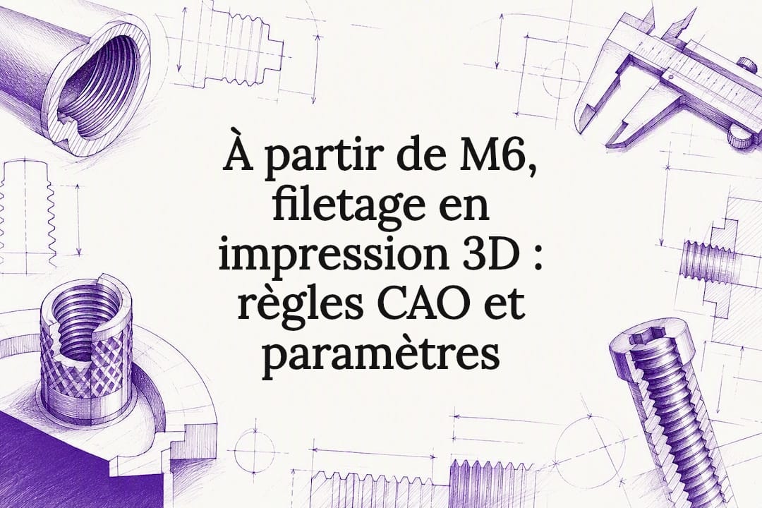 Illustration d'un filetage imprimé en 3D