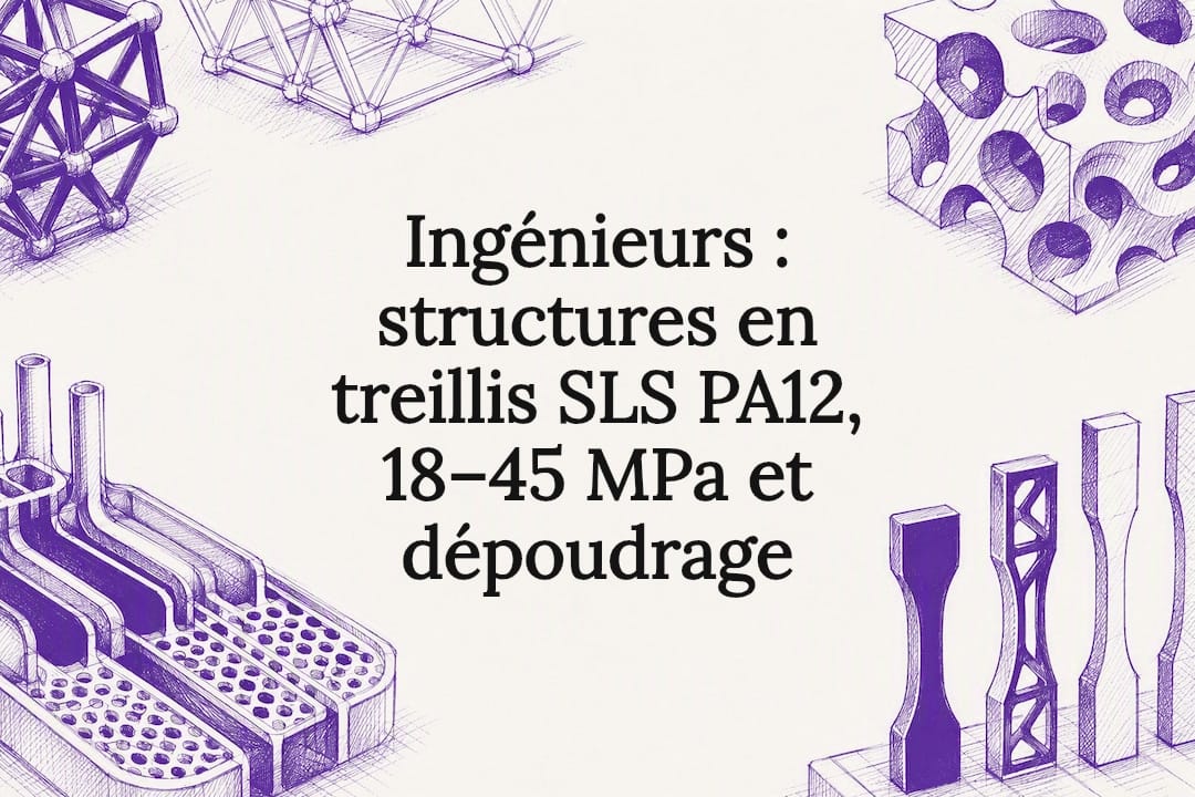 Carte de titre illustrée de structures en treillis SLS