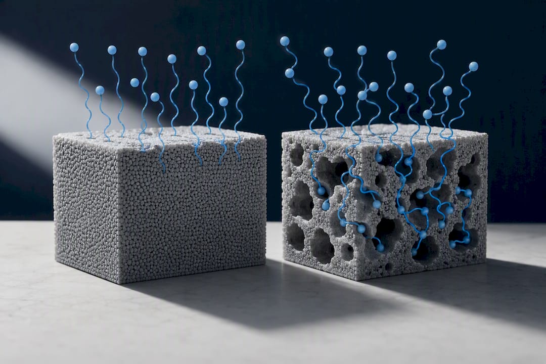 Coupes comparant porosité et infiltration d’eau