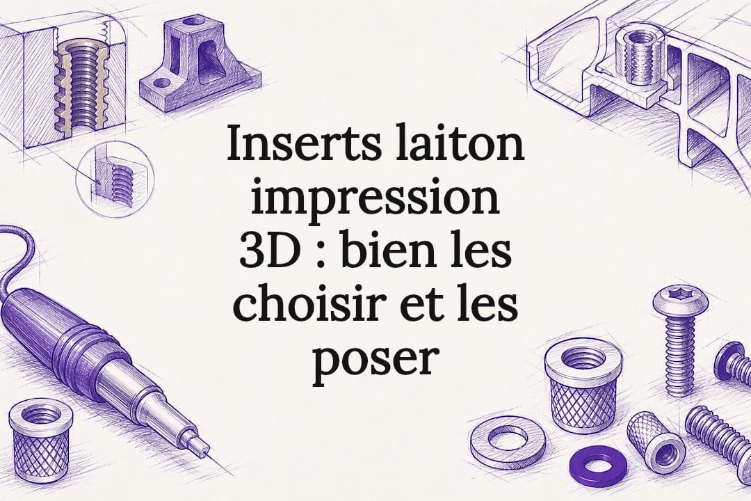 Illustration d’un insert en laiton imprimé en 3D