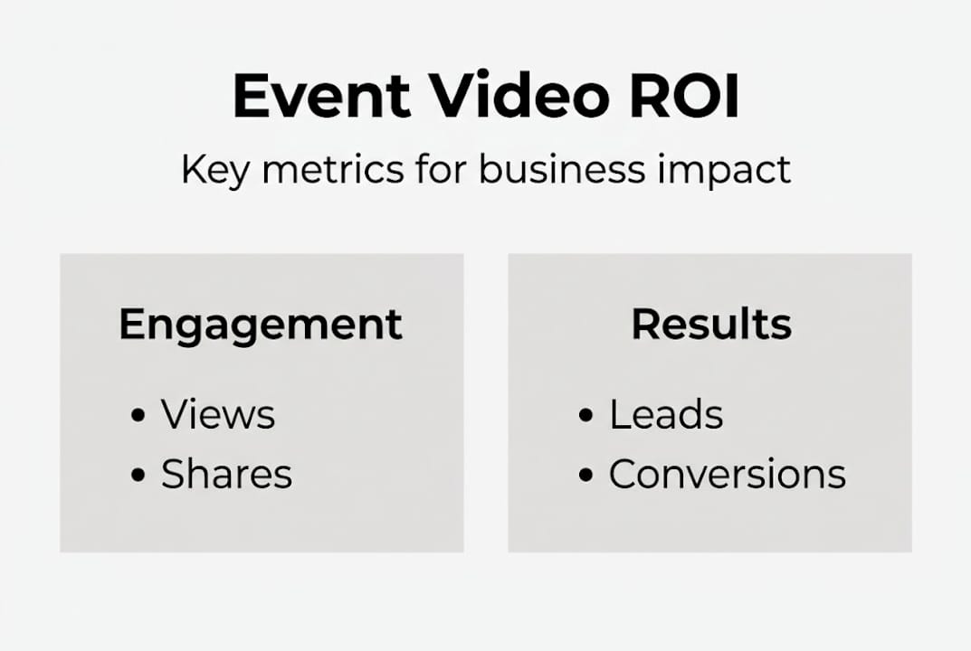 Infographic showing event video ROI metrics