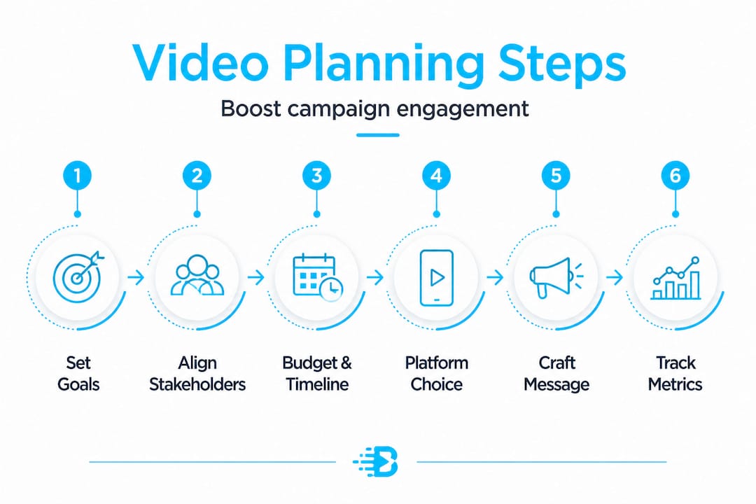 Infographic outlining video planning process steps