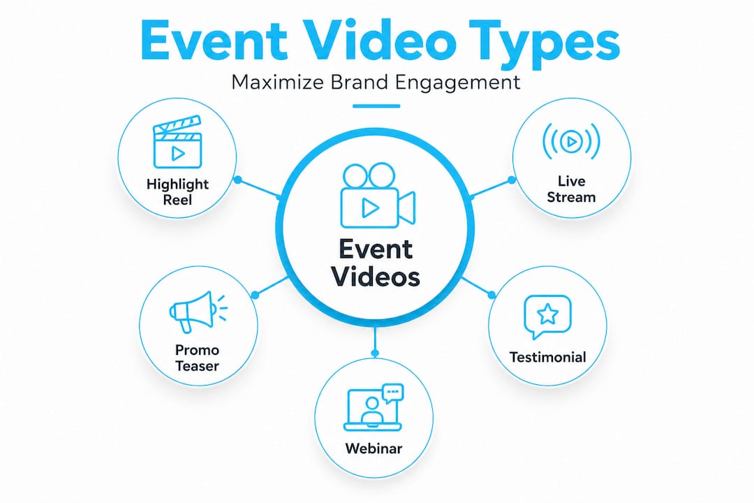 Infographic with hierarchy of event video types