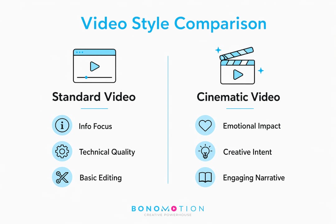 Infographic comparing cinematic and standard video