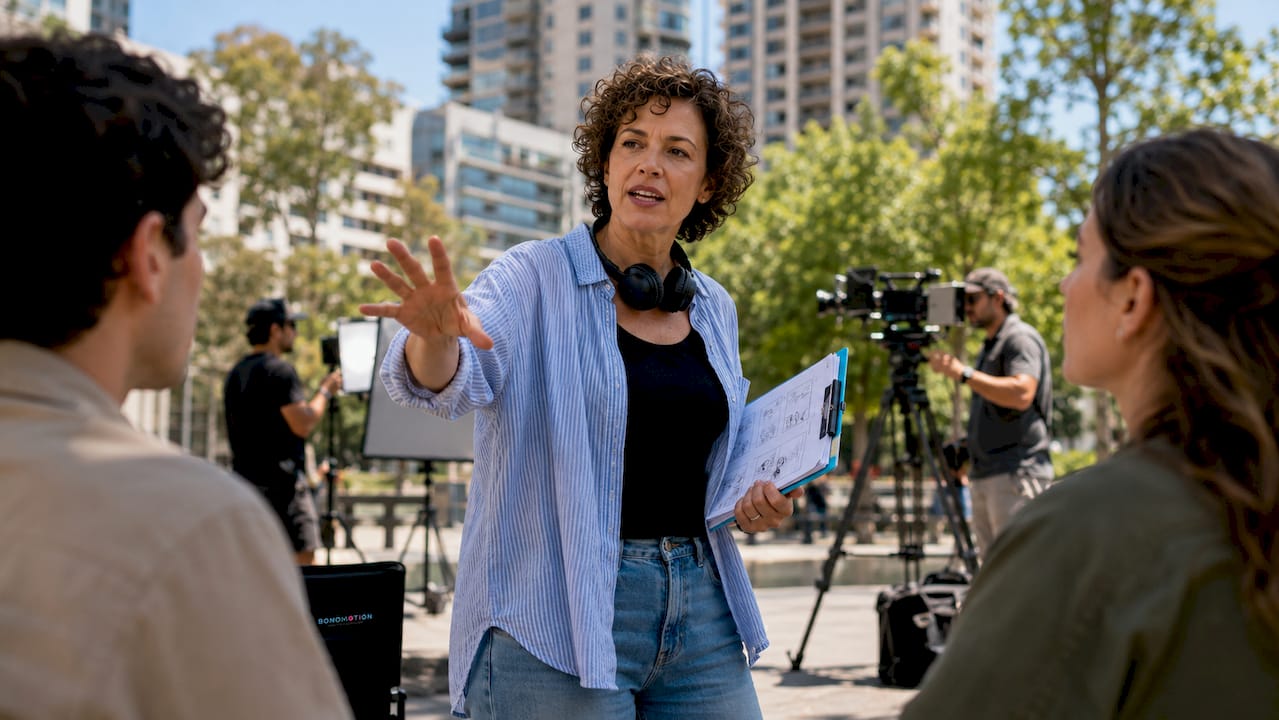 The Role Of Director In Video: A Complete Guide 1 Video director guiding actors on set