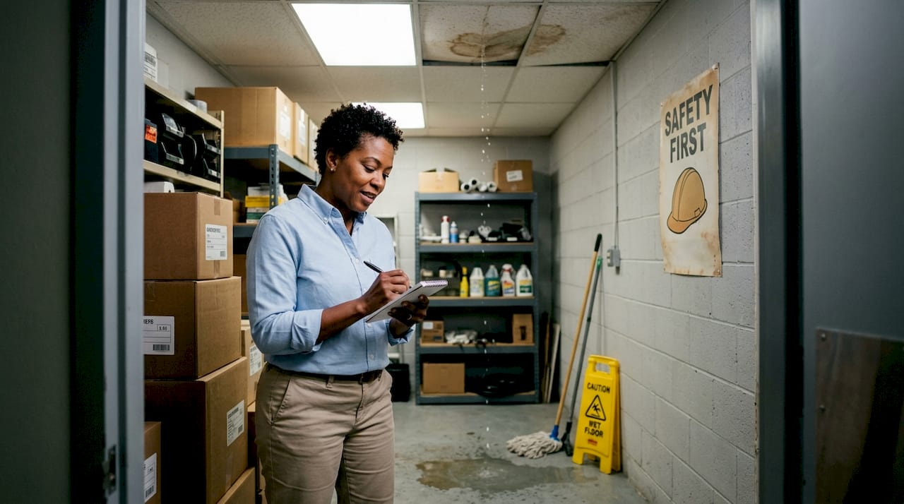Facility manager notes storm roof damage