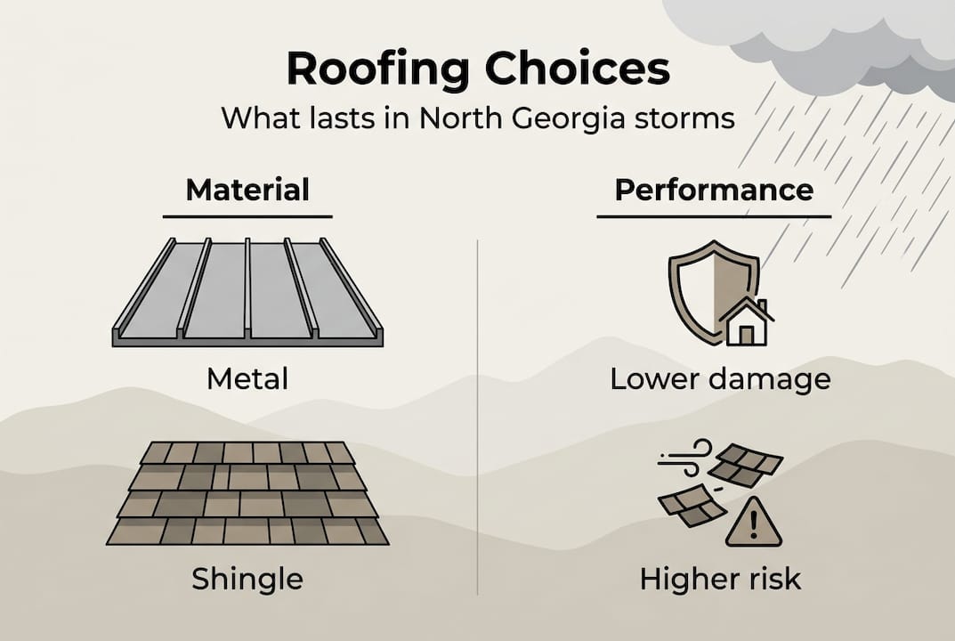 Infographic showing roofing material performance