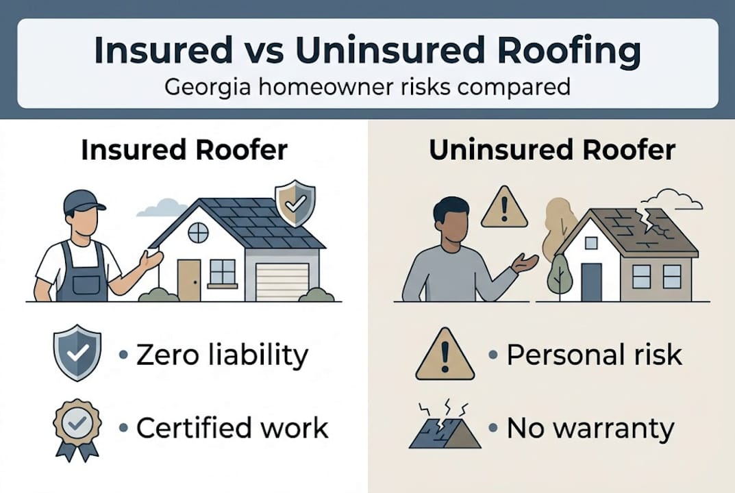 Infographic insured vs uninsured roofer risks