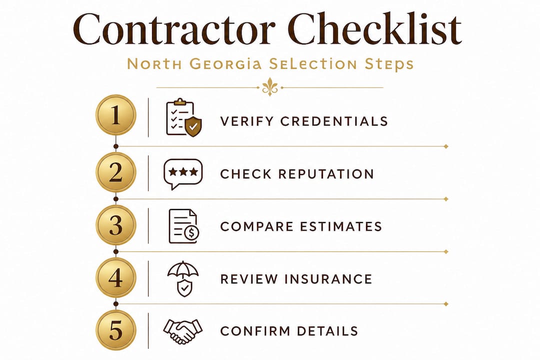 Infographic of steps to choose roofing contractor