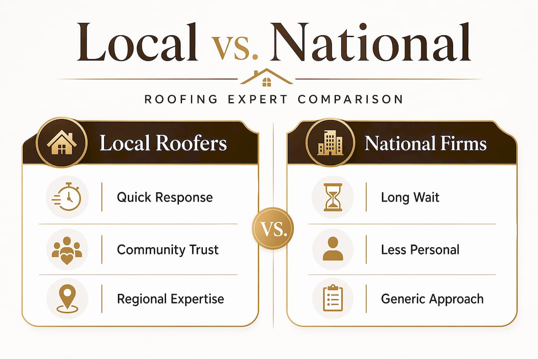 Infographic comparing local and national roofers