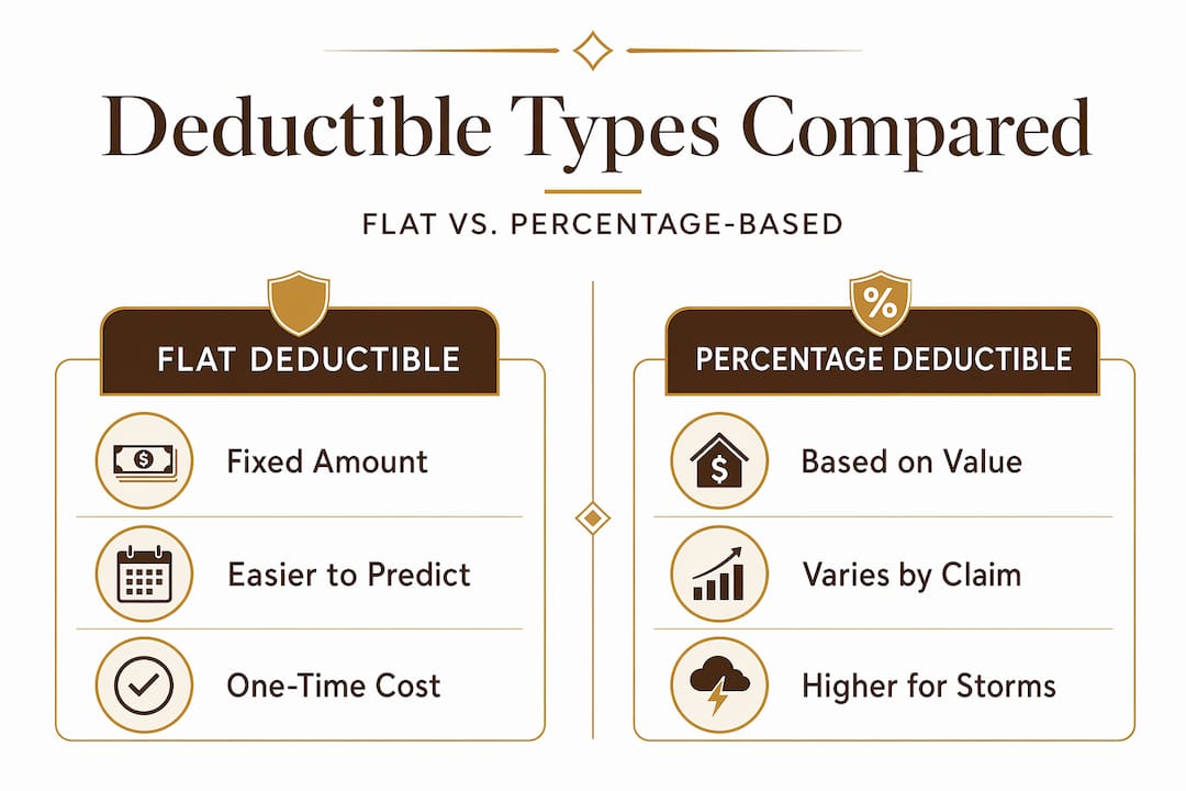 Infographic comparing flat and percentage deductibles