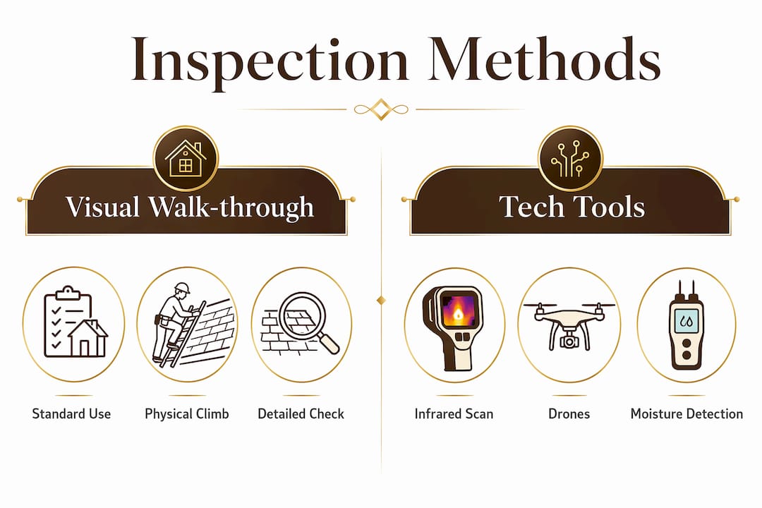 Infographic comparing roof inspection methods