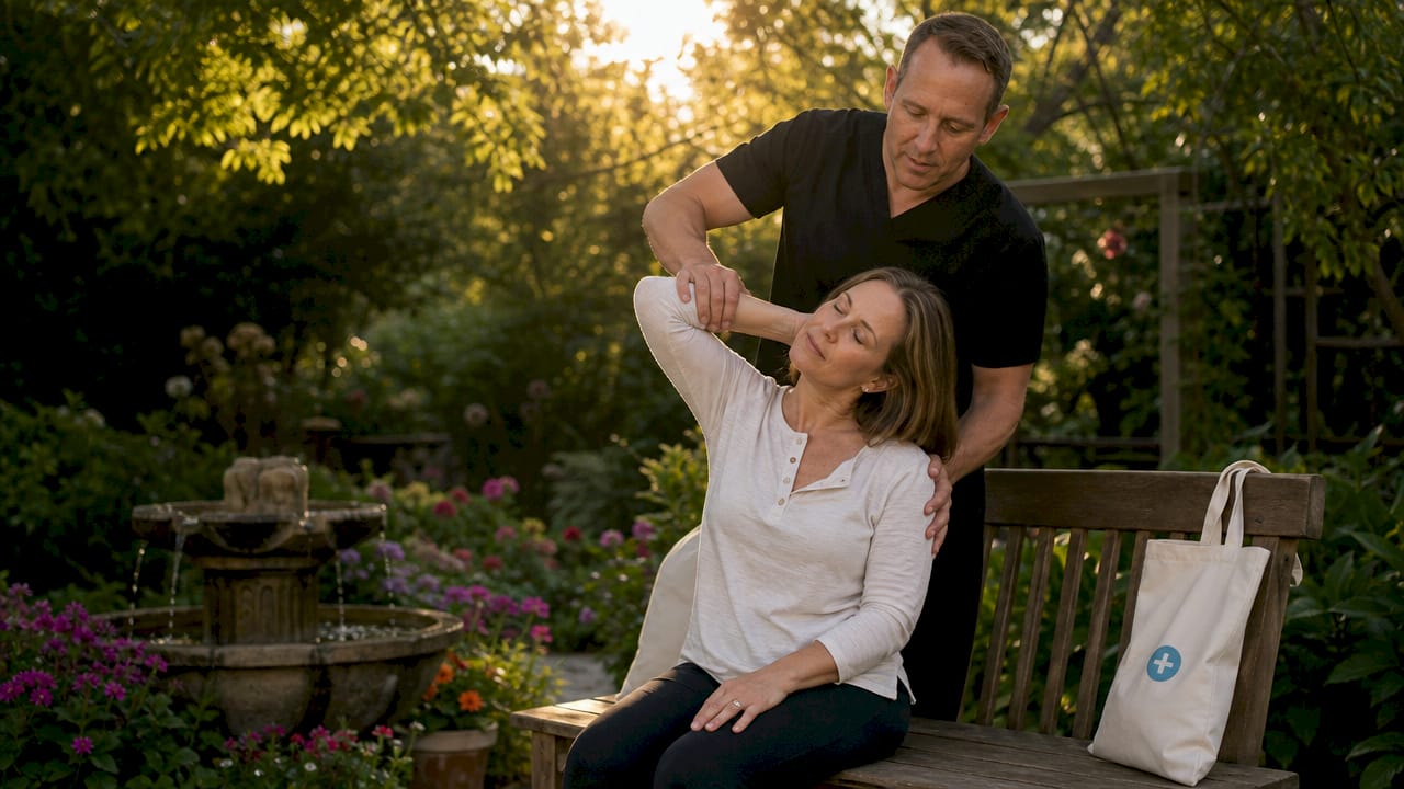 Chiropractor adjusting patient's spine