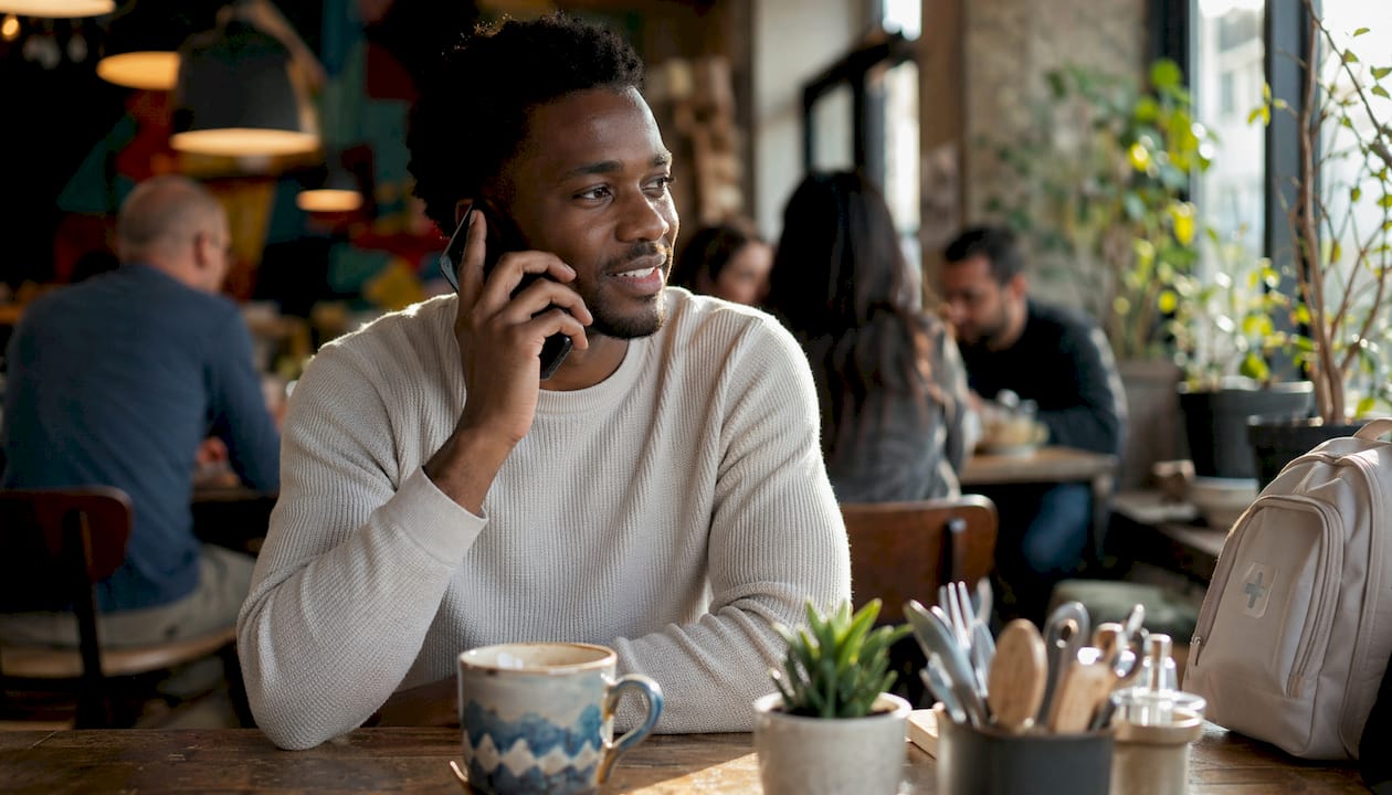 Man calling chiropractic clinic to ask about discounts