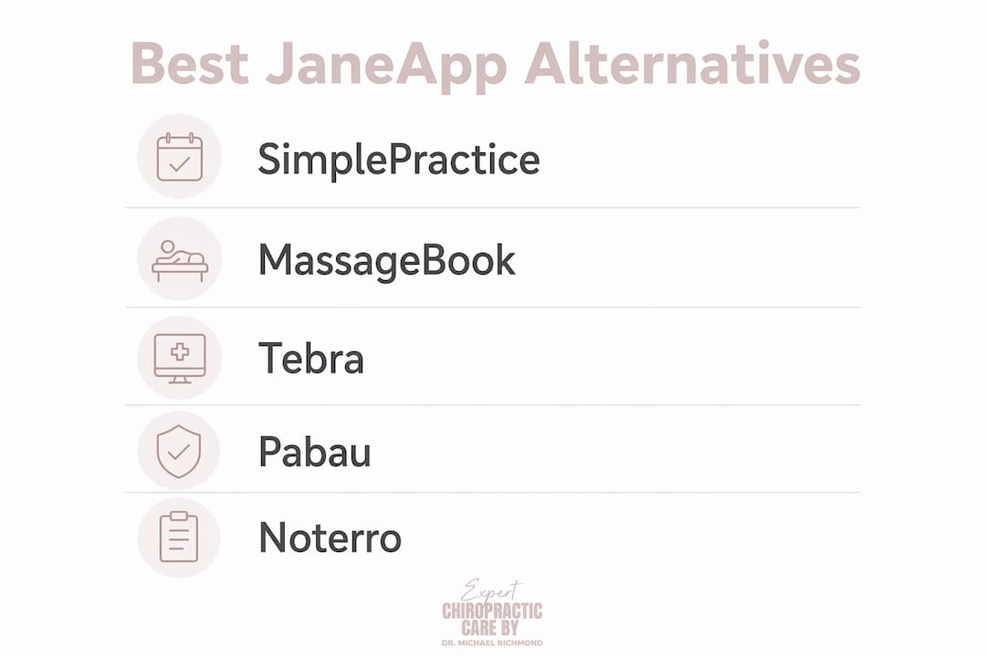 Infographic showing top JaneApp alternatives hierarchy