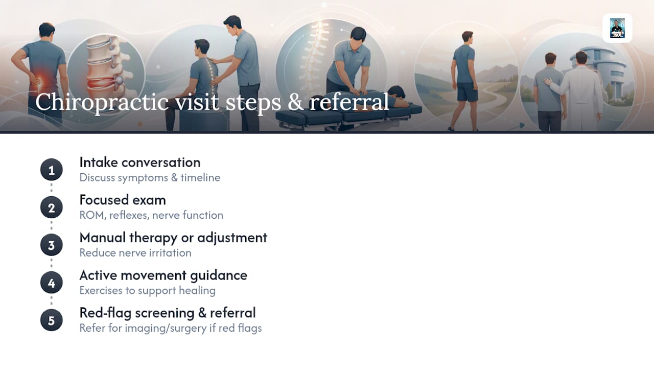 What Happens During a Chiropractic Visit for a Herniated Disc? — overview diagram