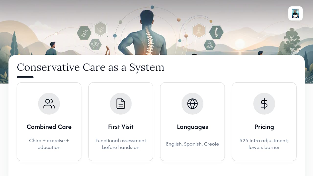 Why Spark Treats Conservative Care As A System, Not A Menu — overview diagram