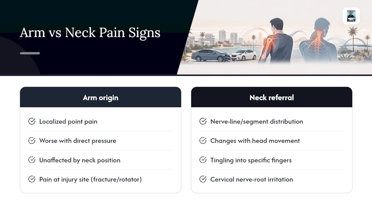 Comparison of arm and neck pain signs
