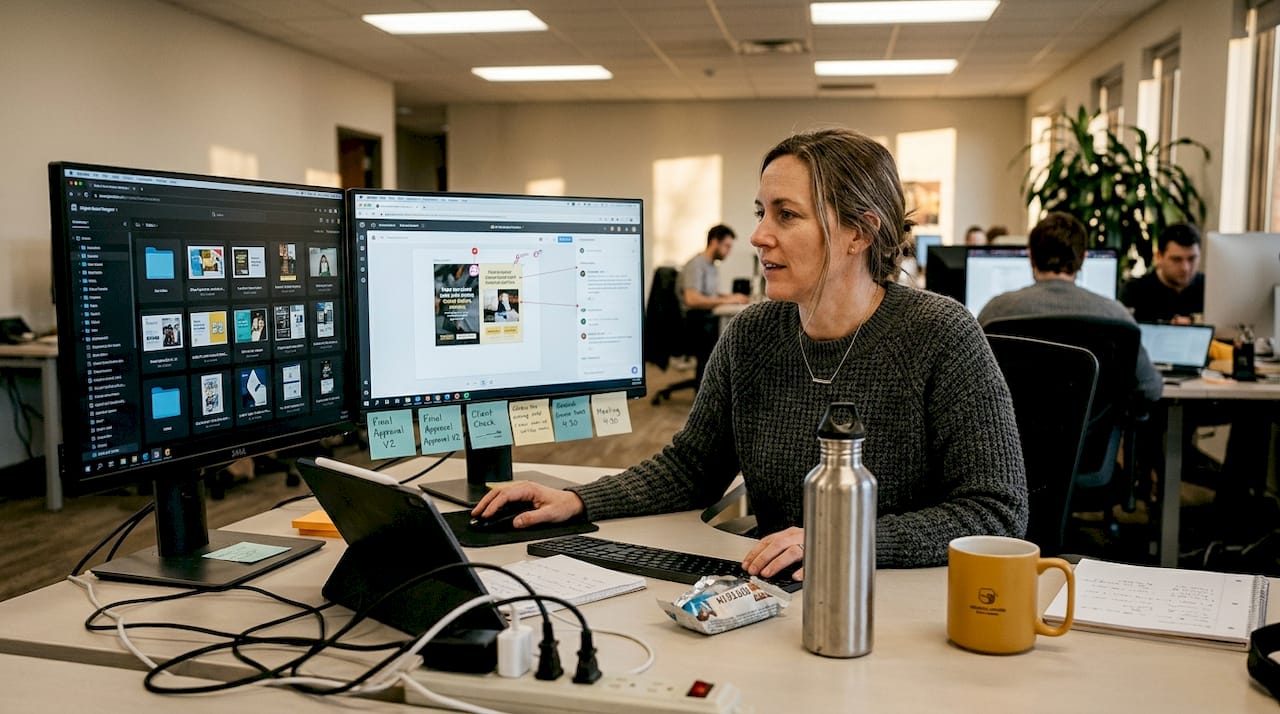 Designer multitasking with creative workflow tools
