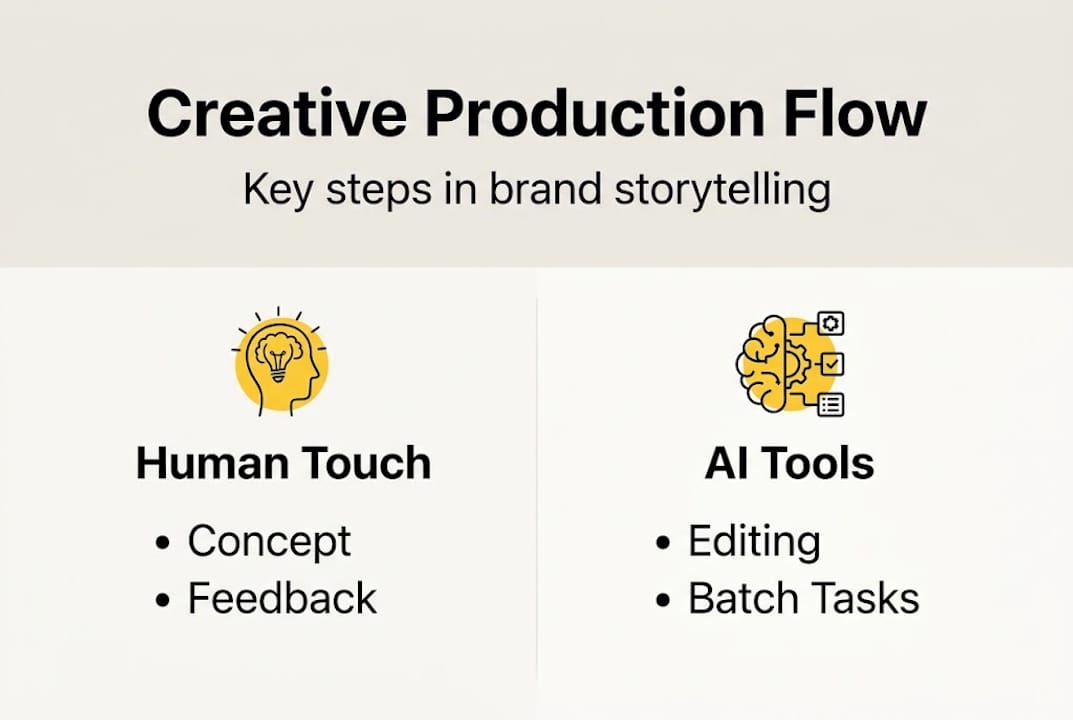 Infographic of creative production flow steps