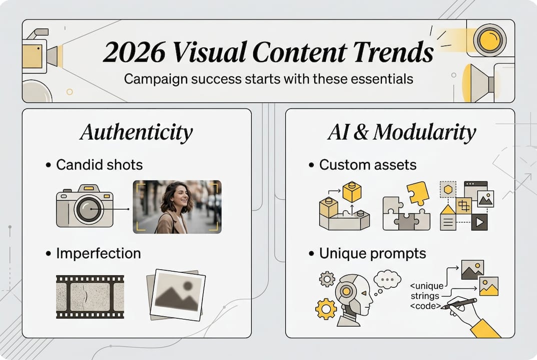 Infographic showing 2026 visual content framework