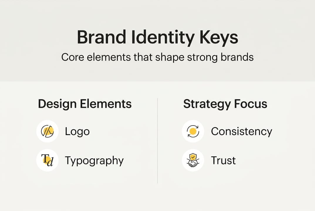 Infographic of core brand identity strategies