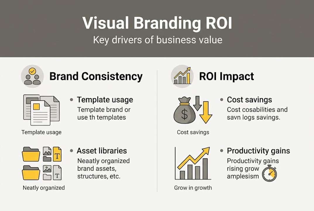 Infographic showing visual branding ROI drivers