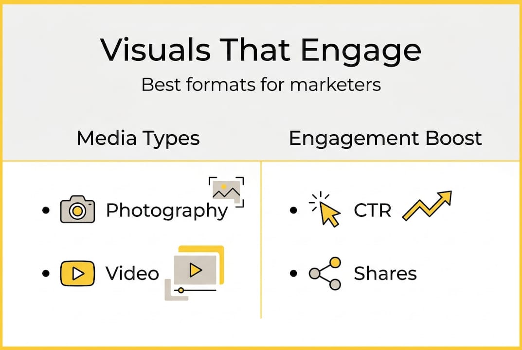 Infographic comparing visual formats and engagement