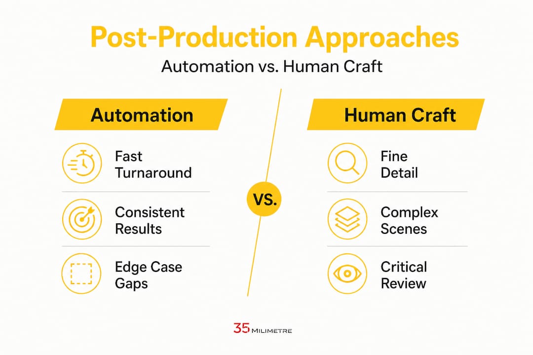 Infographic comparing automation and human craft