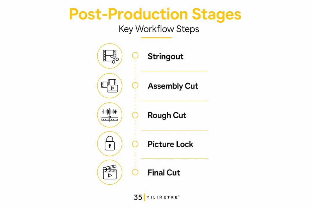 Infographic outlines post-production workflow stages