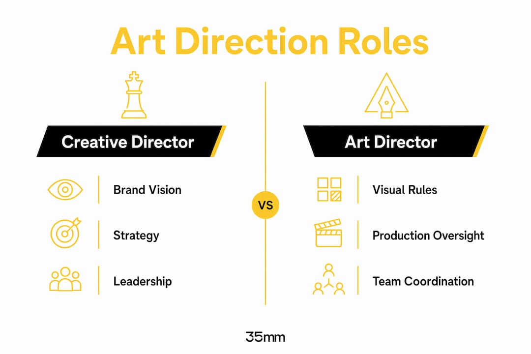 Infographic comparing creative director and art director roles
