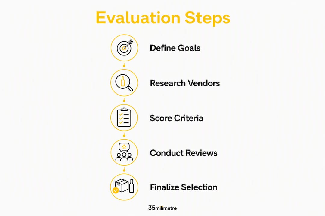 Infographic showing vendor evaluation steps