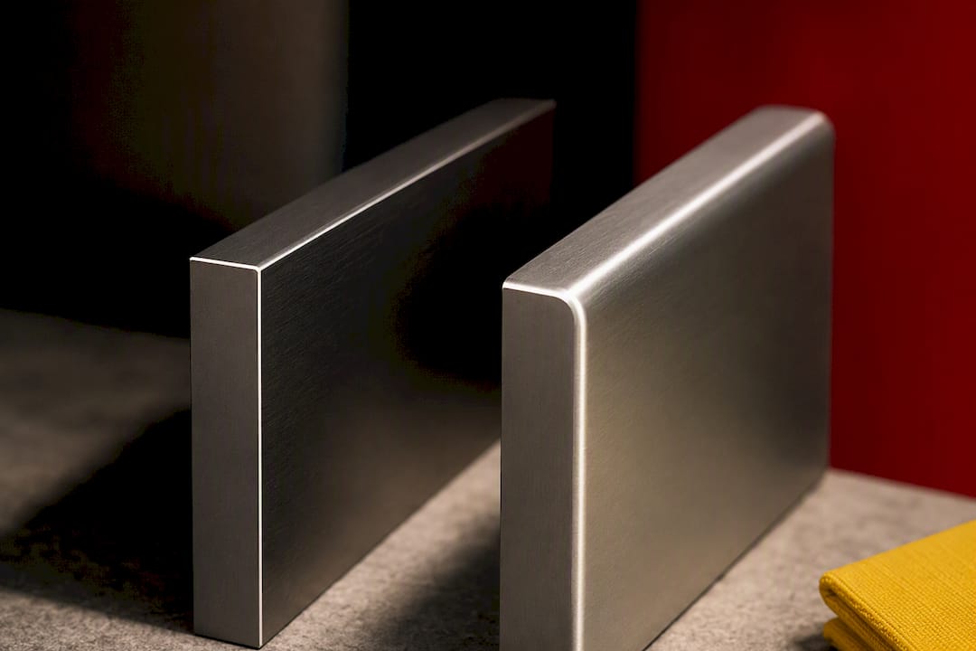 Sharp and beveled edges compared