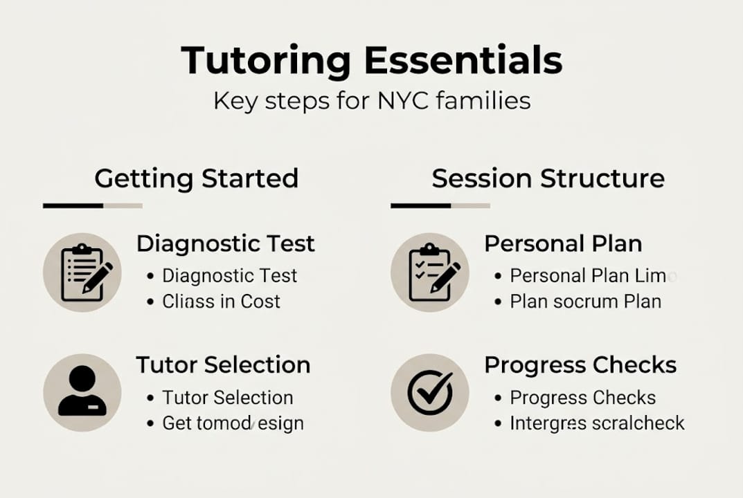 Infographic showing essential tutoring steps NYC