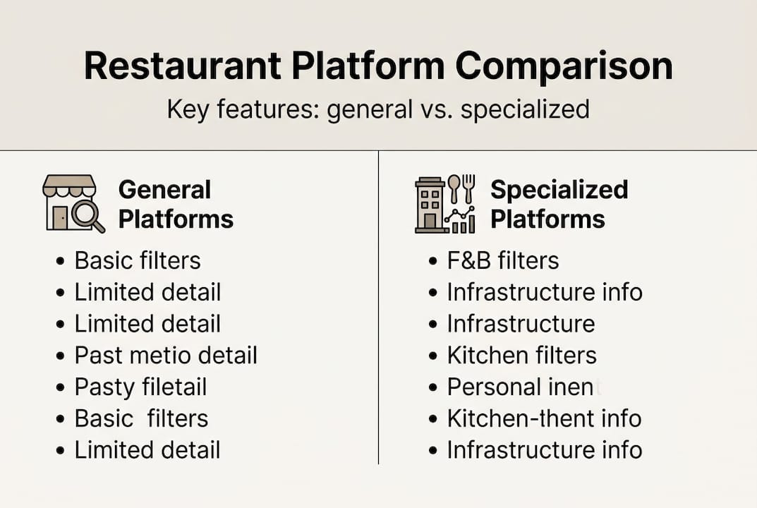 Infographic comparing restaurant real estate platforms