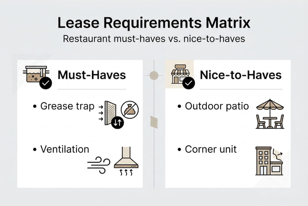 Infographic contrasting must-have and nice-to-have features