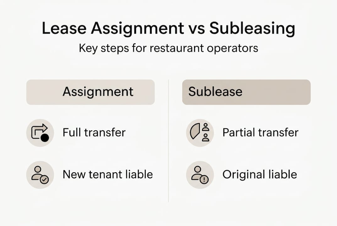 Infographic shows lease assignment versus subleasing
