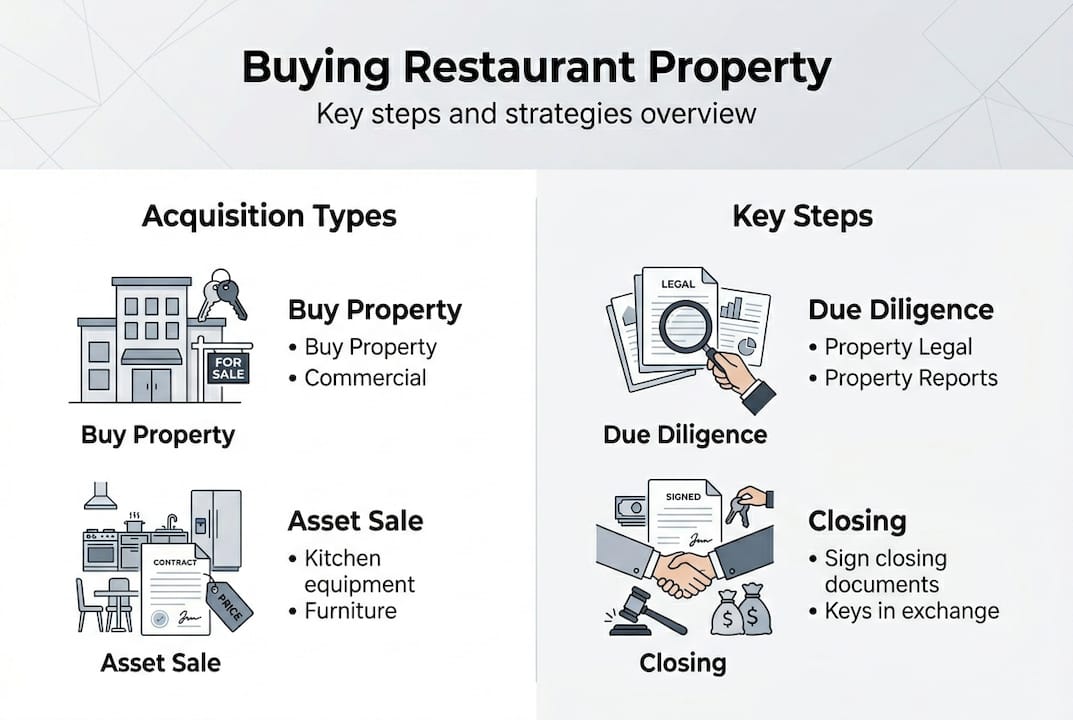Infographic shows restaurant buying steps and options
